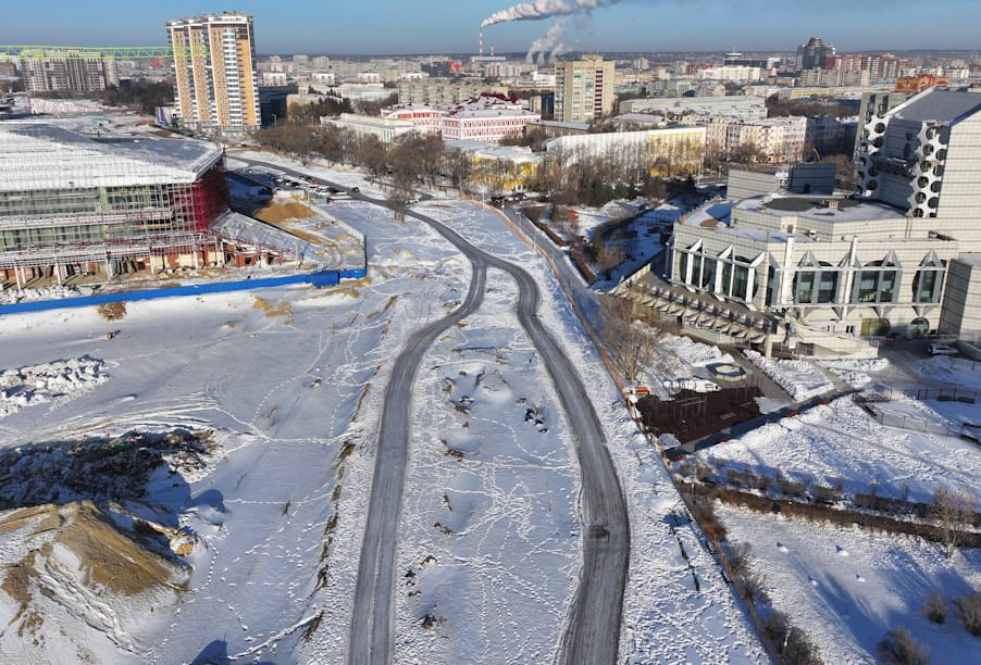 После зимнего перерыва возобновлены работы на улице Краснофлотской в Благовещенске